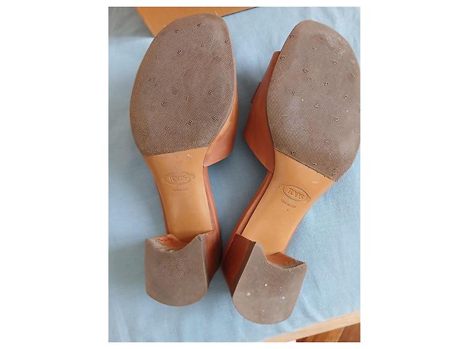 Sandali Tod's Kate in pelle camel Marrone - vista 4