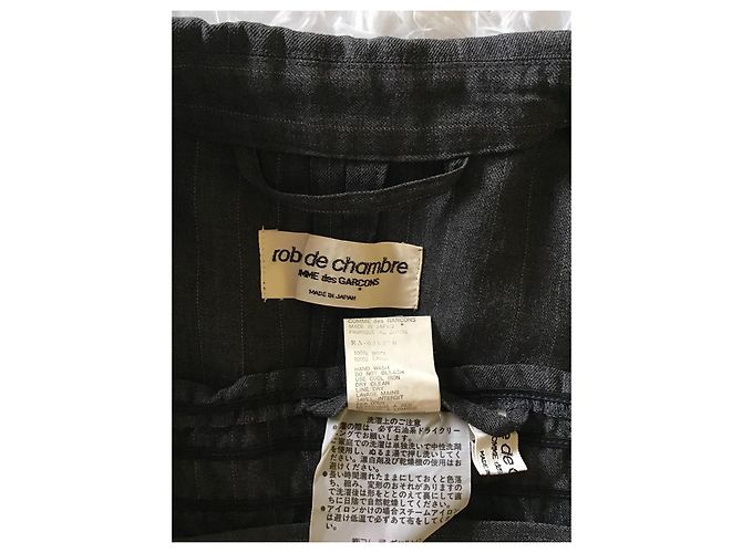 Comme Des Garcons Comme des Garçons Robe de Chambre Completo Lana Rigato Nero - vista 10