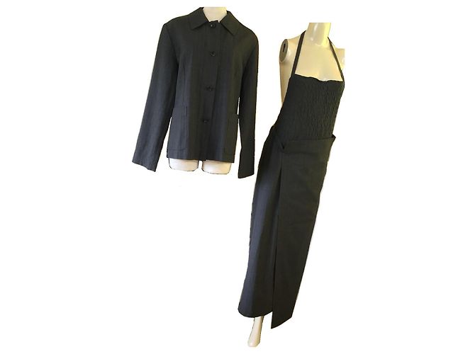 Comme Des Garcons Comme des Garçons Robe de Chambre Completo Lana Rigato Nero - vista 11