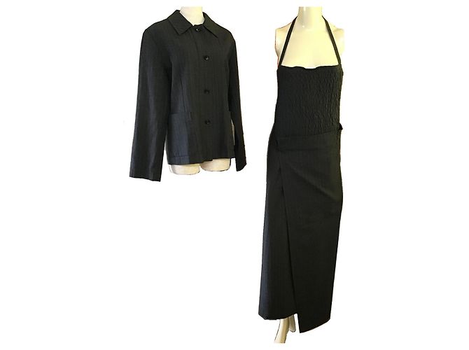 Comme Des Garcons Comme des Garçons Robe de Chambre Completo Lana Rigato Nero - vista 2