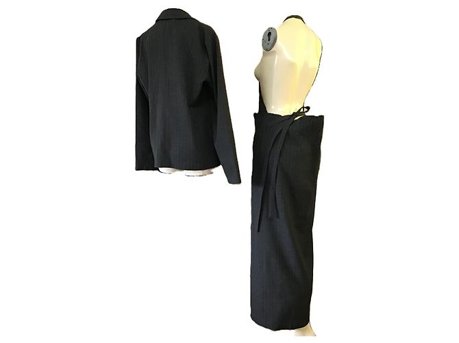 Comme Des Garcons Comme des Garçons Robe de Chambre Completo Lana Rigato Nero - vista 3