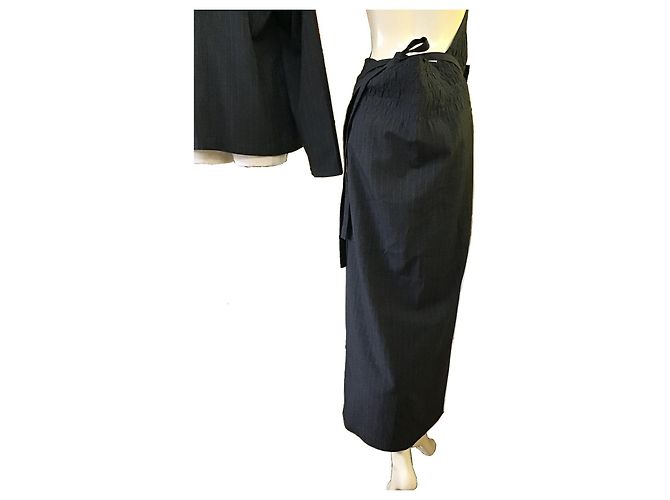 Comme Des Garcons Comme des Garçons Robe de Chambre Completo Lana Rigato Nero - vista 5