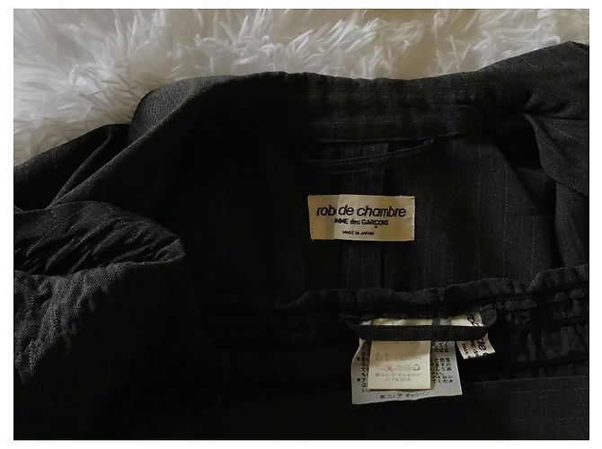 Comme Des Garcons Comme des Garçons Robe de Chambre Completo Lana Rigato Nero - vista 7
