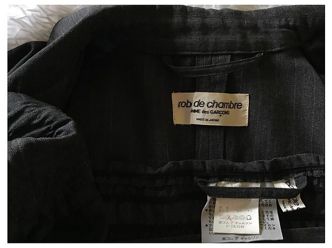 Comme Des Garcons Comme des Garçons Robe de Chambre Completo Lana Rigato Nero - vista 8