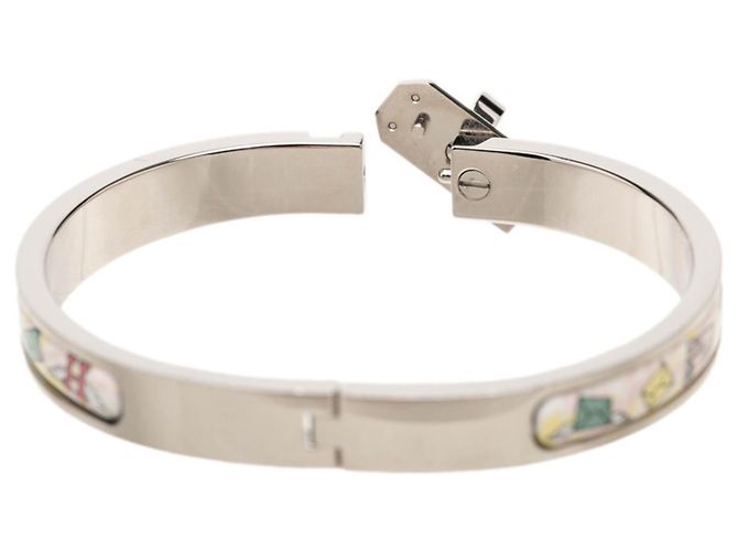 Hermès Bracciale Hermes Mini Click Kelly PM Motivo Lettera Argento Multicolore - vista 4