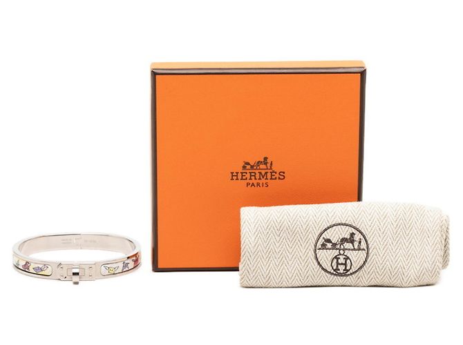 Hermès Bracciale Hermes Mini Click Kelly PM Motivo Lettera Argento Multicolore - vista 6