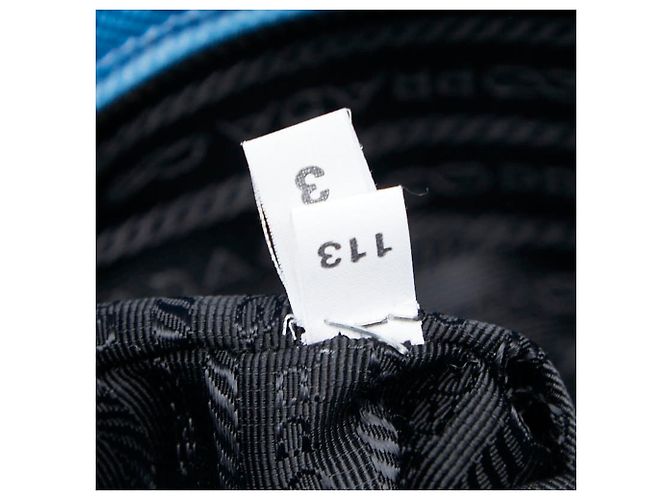 Sac à main cabas Prada avec plaque logo triangle Bleu - vue 11