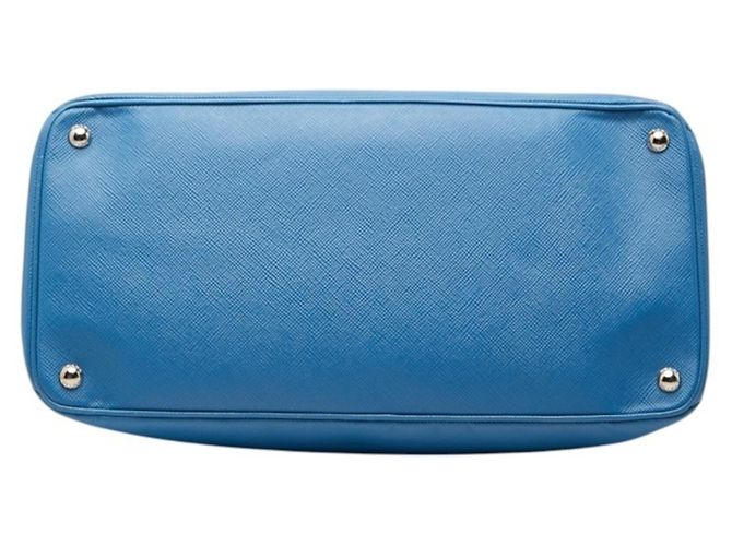 Sac à main cabas Prada avec plaque logo triangle Bleu - vue 3