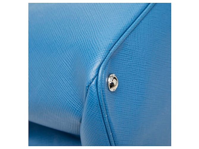 Sac à main cabas Prada avec plaque logo triangle Bleu - vue 5