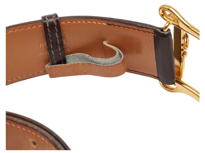 Hermès Cinto de couro marrom e dourado Hermes - vista 5
