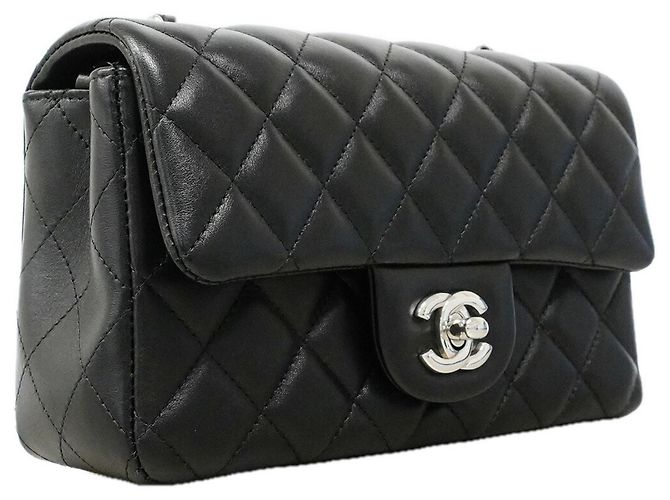 Chanel Mini Matelassé Schultertasche mit Kette Schwarz - Ansicht 2