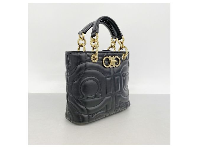 Borsa in pelle Gancini Salvatore Ferragamo Nero - vista 2