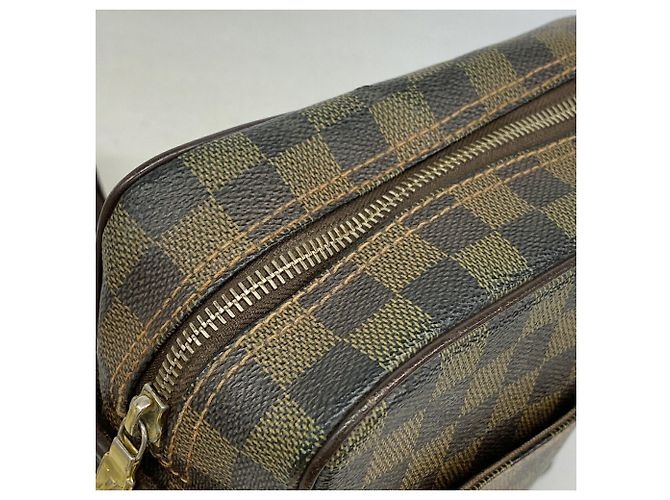 Bolsa de Ombro Louis Vuitton Damier Olaf PM N41442 Ebene Masculina Damier ebene - vista 8