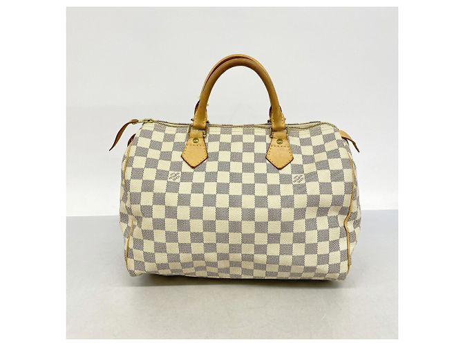 Borsa Louis Vuitton Damier Azur Speedy 30 Bianco - vista 10
