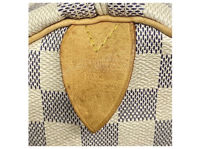 Borsa Louis Vuitton Damier Azur Speedy 30 Bianco - vista 5