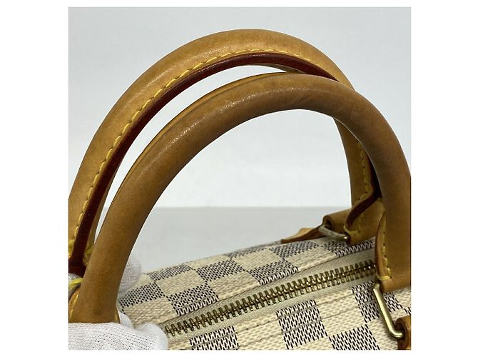 Borsa Louis Vuitton Damier Azur Speedy 30 Bianco - vista 7