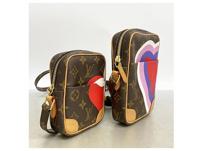 Bolso de hombro Louis Vuitton Monogram Game On Panam Set Castaño Roja - vista 2