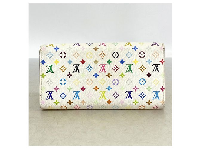 Louis Vuitton Monogram Multicolor Portefeuille Sarah Long Wallet Rosa Bianco - vista 10