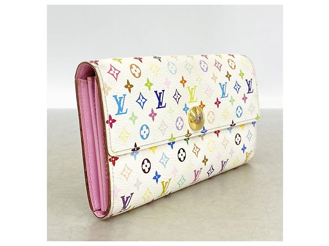 Louis Vuitton Monogram Multicolor Portefeuille Sarah Long Wallet Rosa Bianco - vista 2
