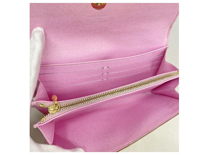 Louis Vuitton Monogram Multicolor Portefeuille Sarah Long Wallet Rosa Bianco - vista 3