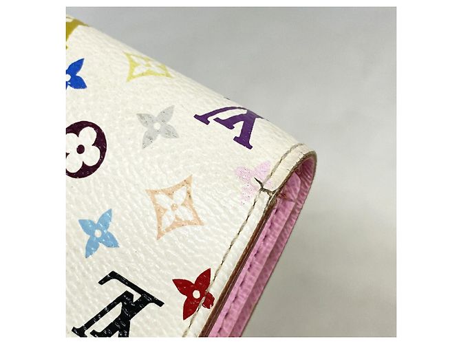 Louis Vuitton Monogram Multicolor Portefeuille Sarah Long Wallet Rosa Bianco - vista 5