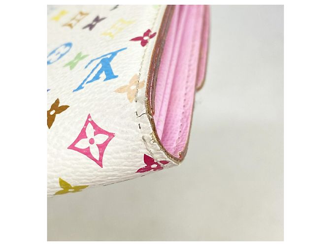 Louis Vuitton Monogram Multicolor Portefeuille Sarah Long Wallet Rosa Bianco - vista 6