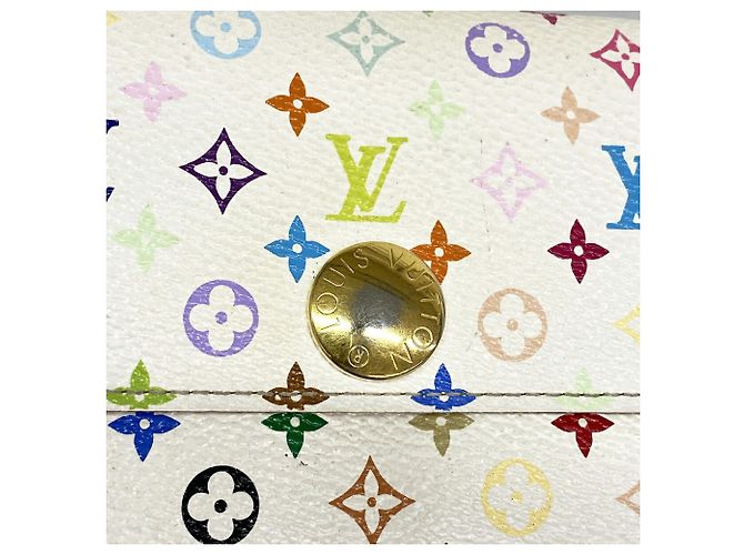 Louis Vuitton Monogram Multicolor Portefeuille Sarah Long Wallet Rosa Bianco - vista 8