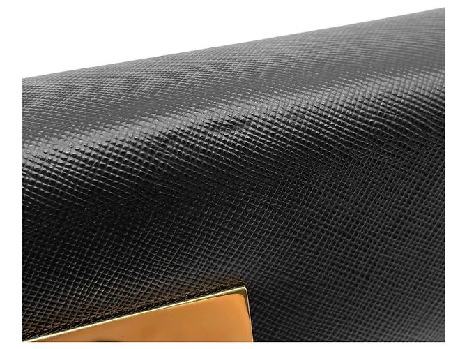 Borsa a tracolla con catena in pelle goffrata Gancini Salvatore Ferragamo Marrone Nero - vista 12