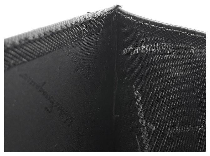 Borsa a tracolla con catena in pelle goffrata Gancini Salvatore Ferragamo Marrone Nero - vista 13
