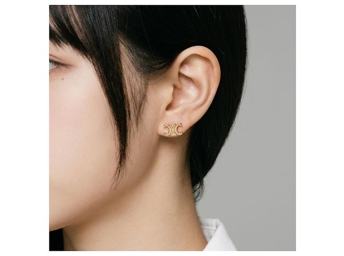 Céline CELINE Triomphe Ohrstecker aus goldfarbenem Metall Golden - Ansicht 10