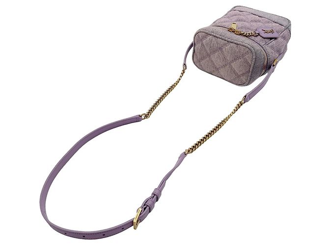 Borsa a tracolla Vanity trapuntata Yves Saint Laurent anni '80 Porpora - vista 6