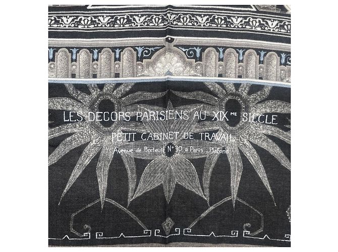 Sciarpa Louis Vuitton 19th Century Decorations Marrone Nero Blu - vista 3