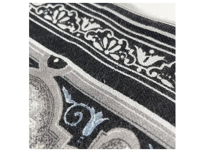 Sciarpa Louis Vuitton 19th Century Decorations Marrone Nero Blu - vista 9