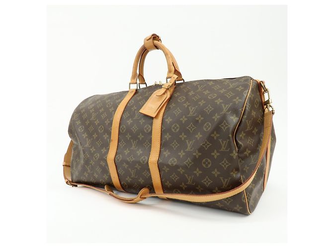 Louis Vuitton Keepall Bandouliere Monogram Canvas 55 Marrone - vista 3