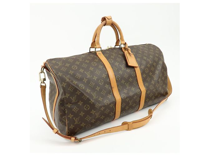 Louis Vuitton Keepall Bandouliere Monogram Canvas 55 Marrone - vista 4