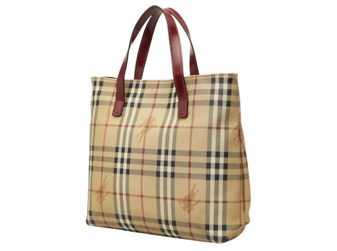 Burberry Nova Check Shadow Horse Handtasche Mehrfarben Beige - Ansicht 2