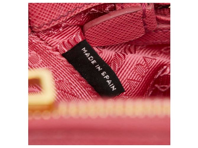 Sac à main Prada Galleria avec plaque logo triangle Rose - vue 12