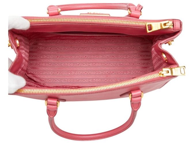 Sac à main Prada Galleria avec plaque logo triangle Rose - vue 9