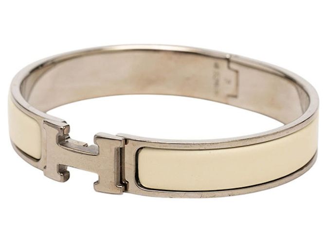 Hermès Hermes Click H GM Costume Charm Armband Silber Weiß - Ansicht 2