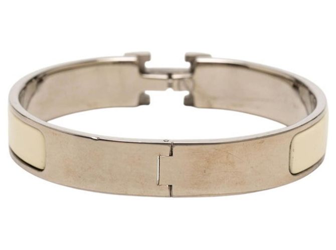 Hermès Hermes Click H GM Costume Charm Armband Silber Weiß - Ansicht 3