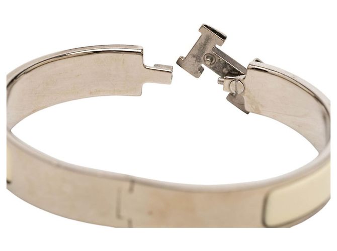 Hermès Hermes Click H GM Costume Charm Armband Silber Weiß - Ansicht 5