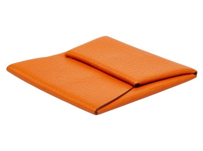 Hermès Monedero Hermes Bastia en piel Epsom Orange Naranja - vista 4