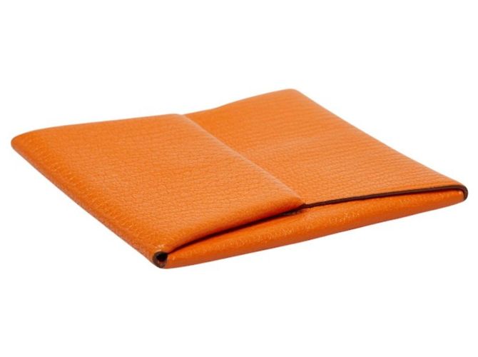 Hermès Monedero Hermes Bastia en piel Epsom Orange Naranja - vista 5