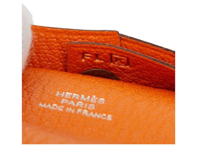 Hermès Monedero Hermes Bastia en piel Epsom Orange Naranja - vista 8