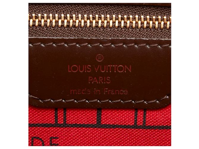 Borsa Louis Vuitton Damier Neverfull PM Marrone - vista 10