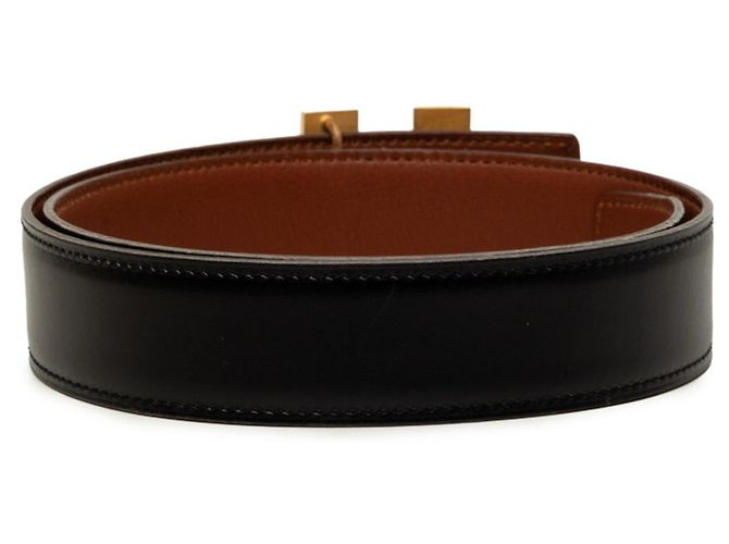 Hermès Hermes H-Buckle Wendelgürtel Schwarz Golden - Ansicht 3