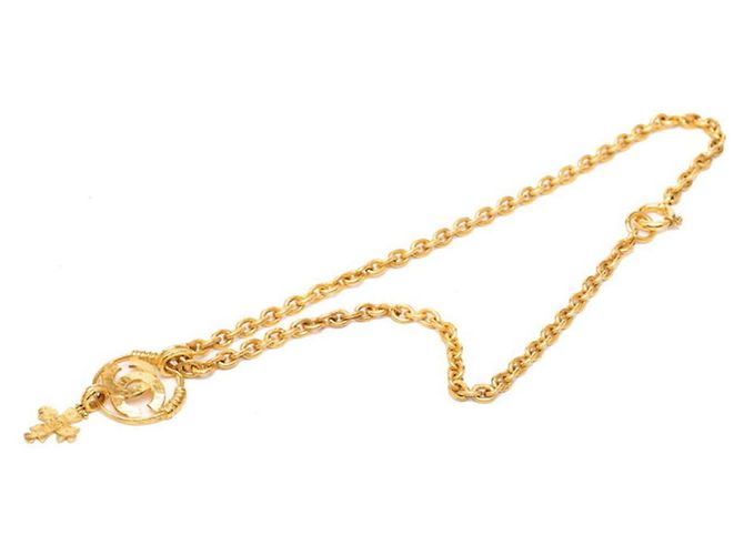 Collana a catena vintage Chanel Coco Mark Cross D'oro - vista 5