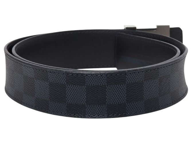 Louis Vuitton Damier Cobalt Ceinture LV Initial Belt Negro Azul marino - vista 3