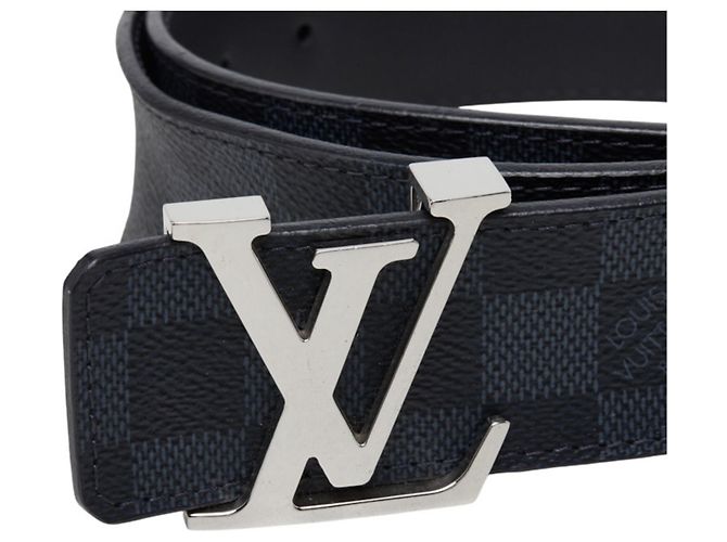 Louis Vuitton Damier Cobalt Ceinture LV Initial Belt Negro Azul marino - vista 4