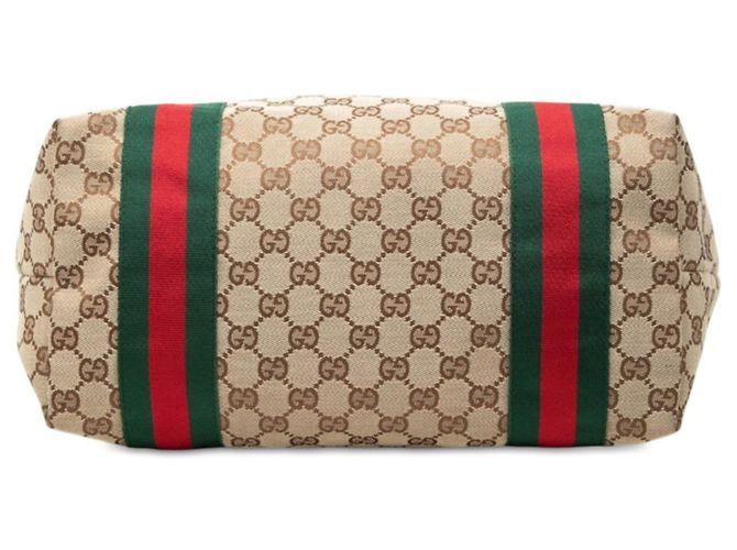 Borsa Tote Gucci GG Canvas Sherry Line Jolie Marrone Beige - vista 3